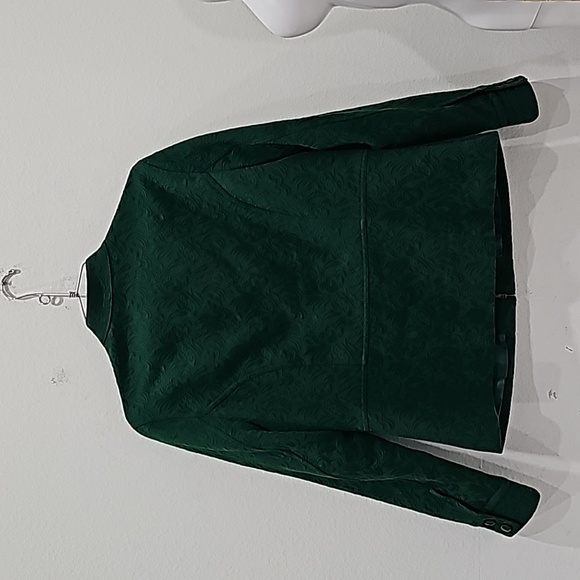 Chico’s Jacket Blazer Emerald Green Zip Front Lined Career Casual Size S - Picture 4 of 16